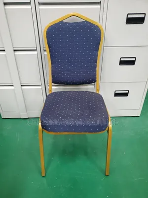 Blue and Gold Stackable Banq Chair