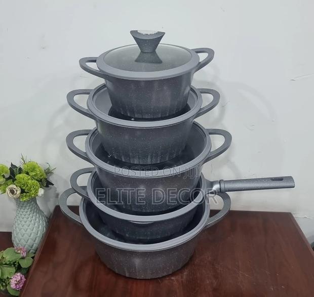 Lucky Rain 10-Piece Granite Cook Serve Cookware Set