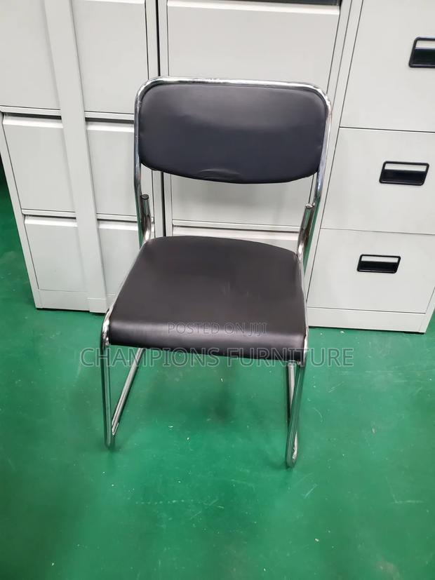 Thinly Padded Black Visitors Chair