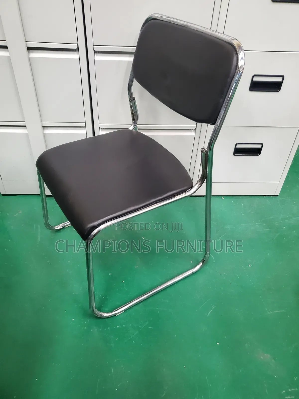 Thinly Padded Black Visitors Chair