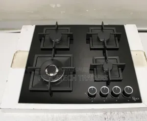 Roch 4 Burner Gas Cooker Black Glass Built-in Hob