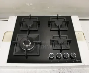 Roch 4 Burner Gas Hob – Black Tempered Glass