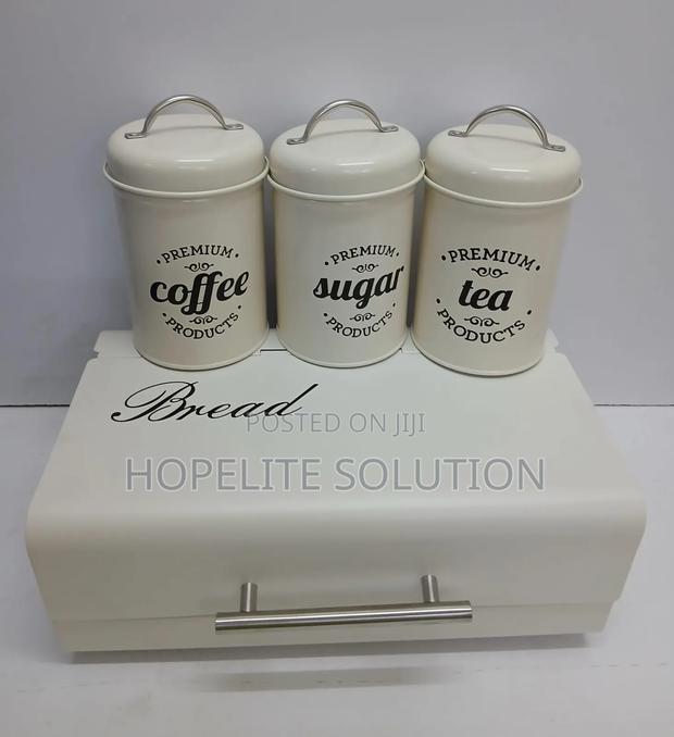 Unique and Elegant Bread Storage Bin With 3pcs Canisters - thumbnail 2