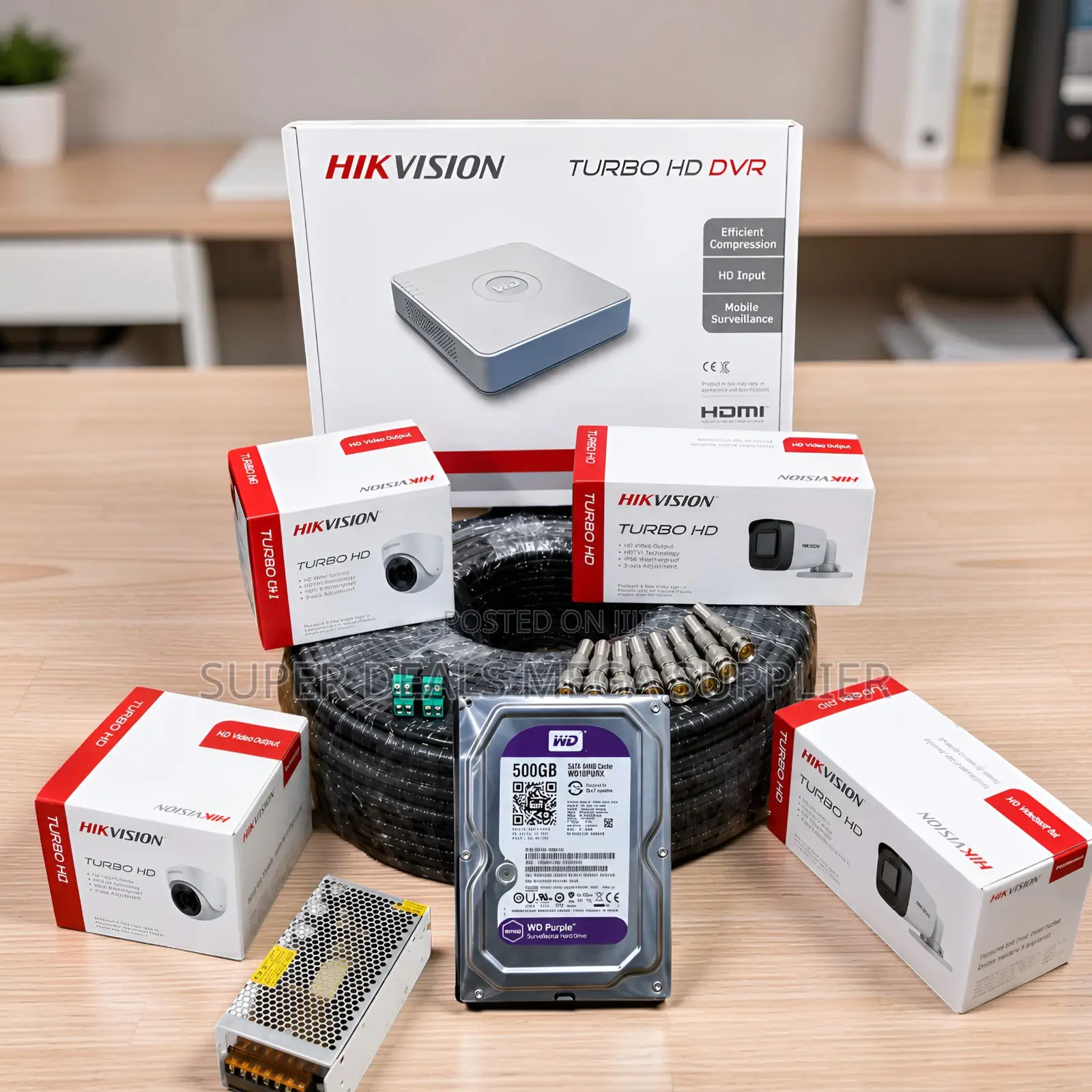 Long Reliability 4 Hikvision 1080P CCTV Cameras Complete System Kit