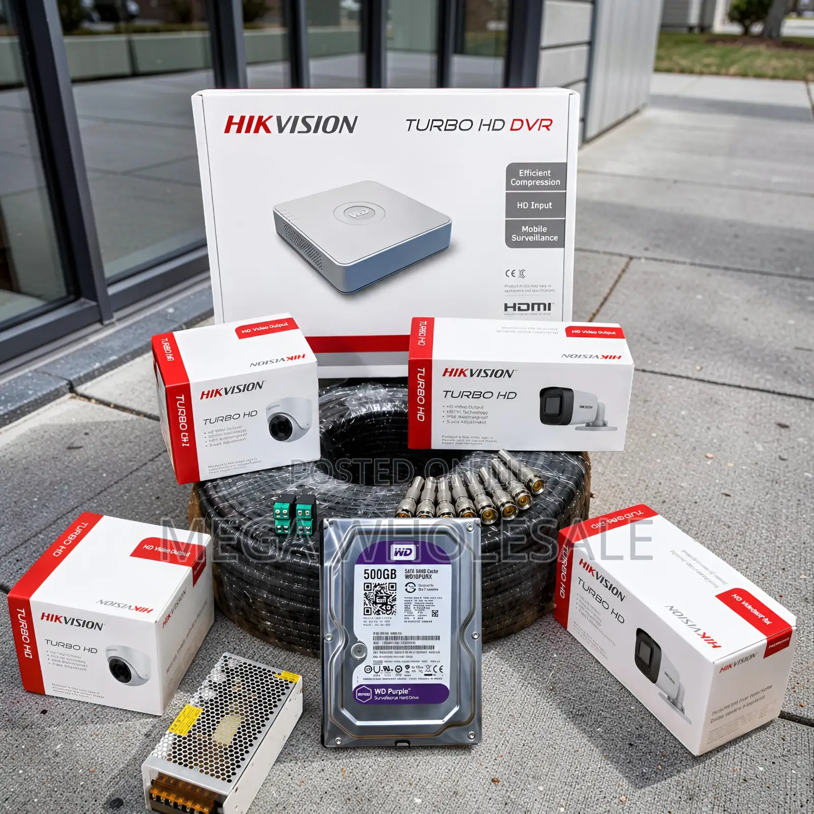 Stable Performance 4 Hikvision 1080P CCTV Cameras Complete System Kit
