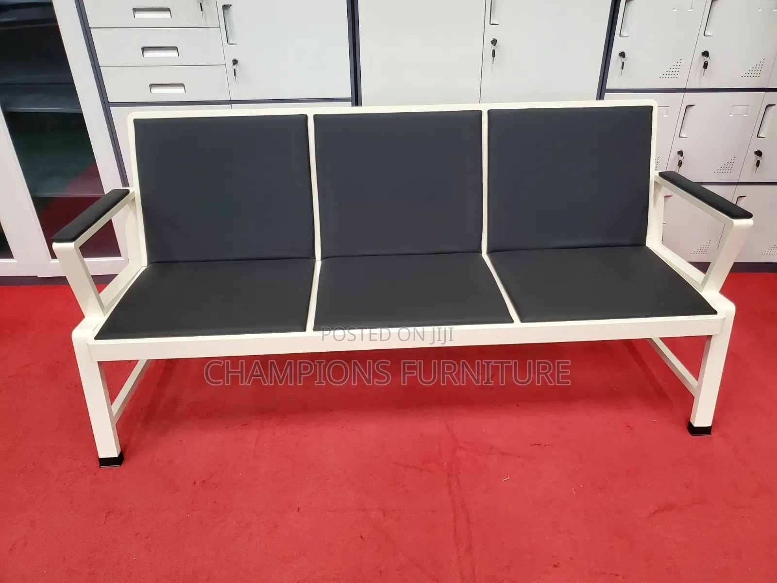 3-Seater Padded Waiting Bench