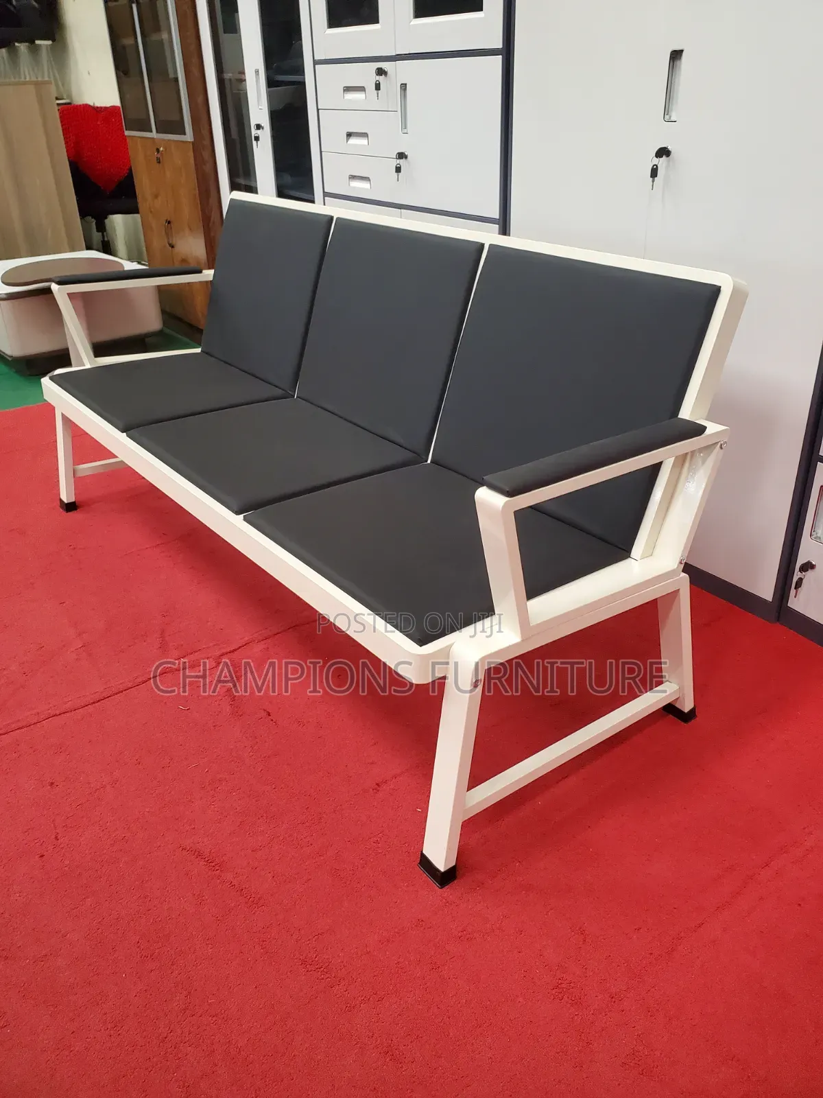 3-Seater Padded Waiting Bench