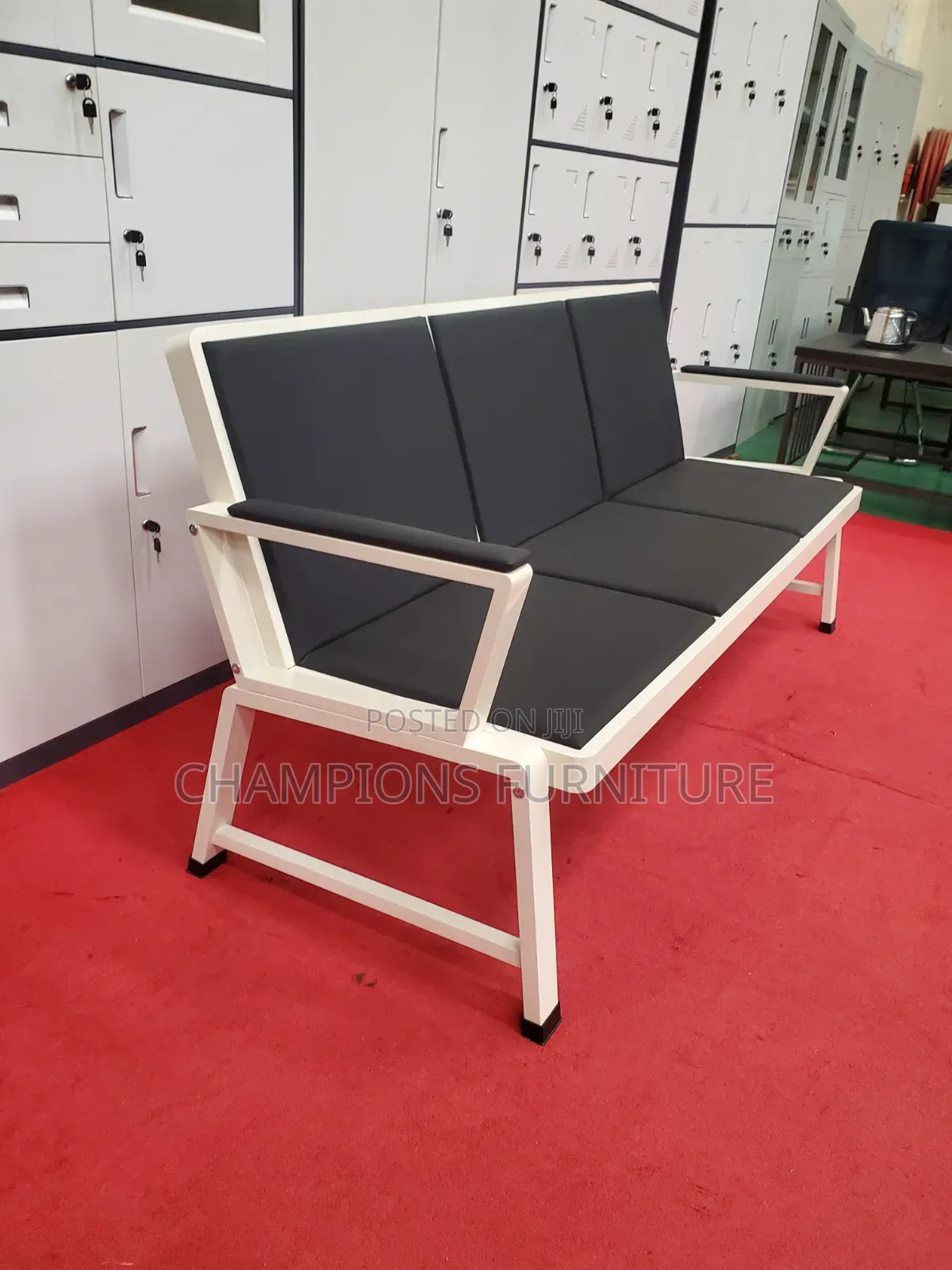 3-Seater Padded Waiting Bench