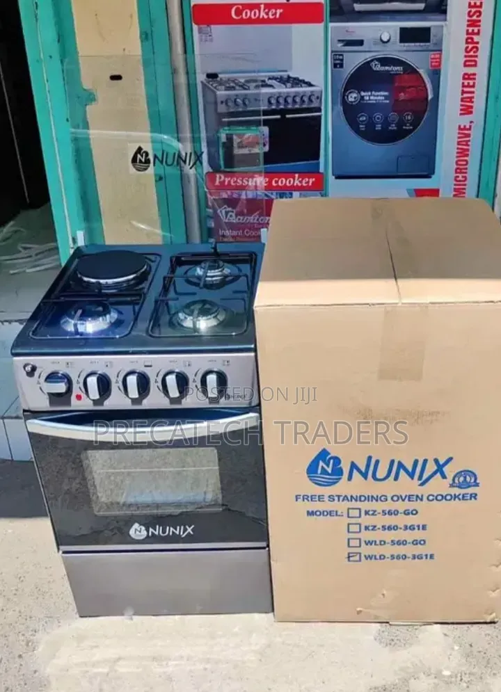 Nunix 3+1 Freestanding Cooker With Gas Oven