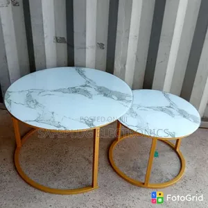 Modern 2-Piece Glass Effect Coffee Tables – Space-Saving Nesting Set