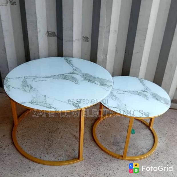 Modern 2-Piece Glass Effect Coffee Tables – Space-Saving Nesting Set - thumbnail 2