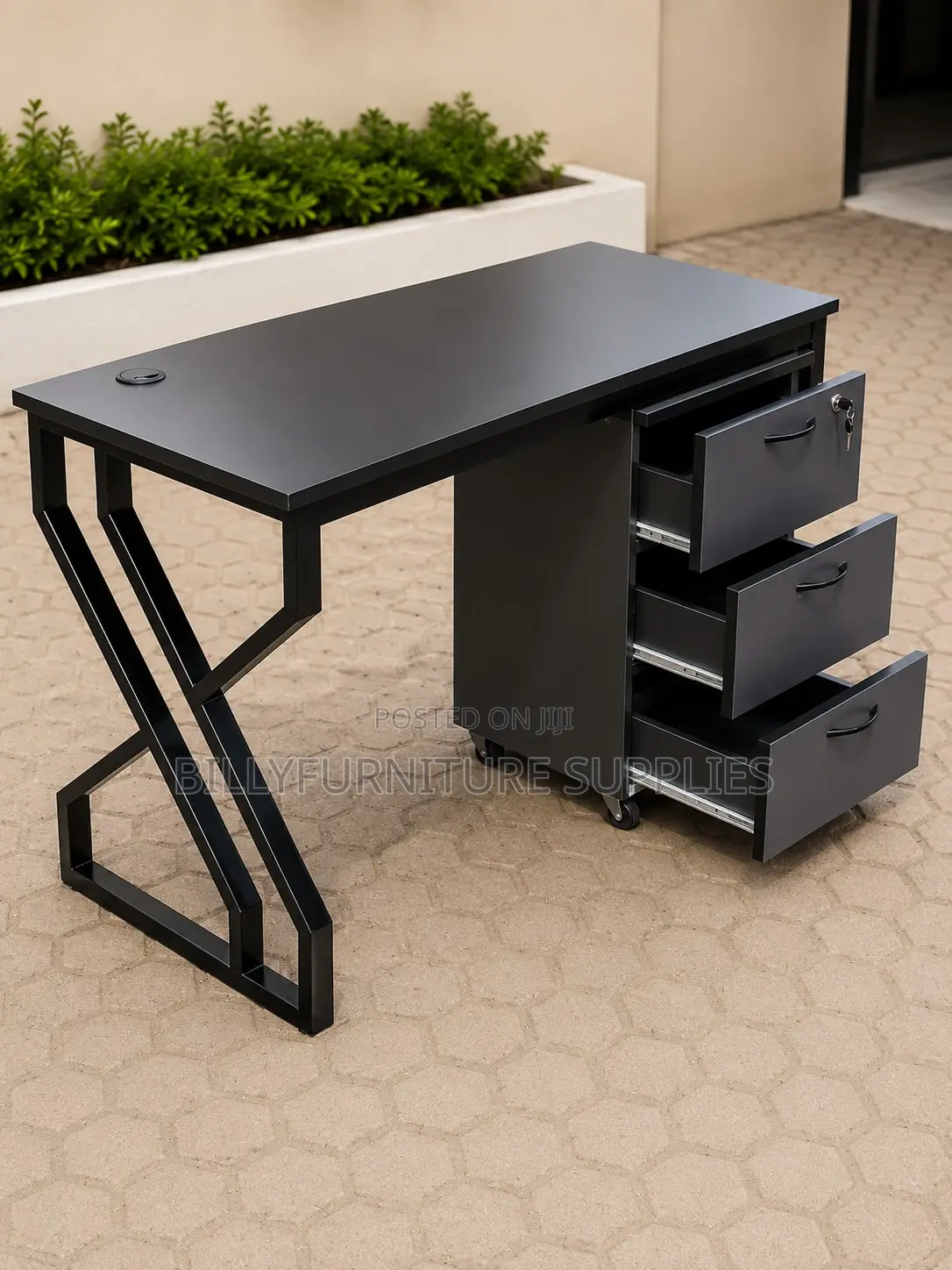 Modern Computer Desk With Mobile Storage Cabinet