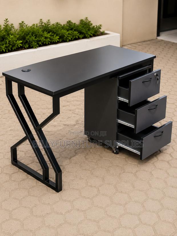Modern Computer Desk With Mobile Storage Cabinet