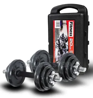 20kg Adjustable Dumbell Two Barbell Weight Set With Case