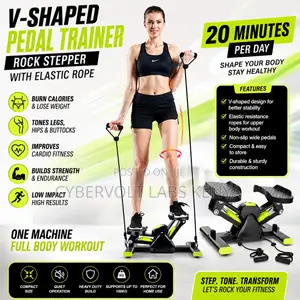 V-Shaped Rock Stepper With Elastic Rope | Home Exercise Machine