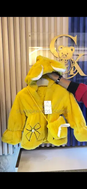 Bright Yellow Faux -Fur Toddler Jacket