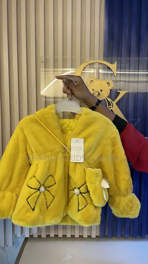 Bright Yellow Faux -Fur Toddler Jacket