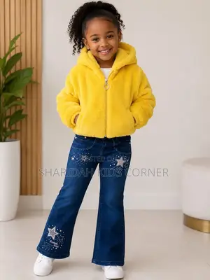 Bright Yellow Faux -Fur Toddler Jacket