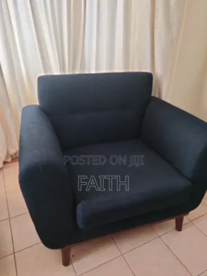 Navy Blue Spacious One Seater Couch
