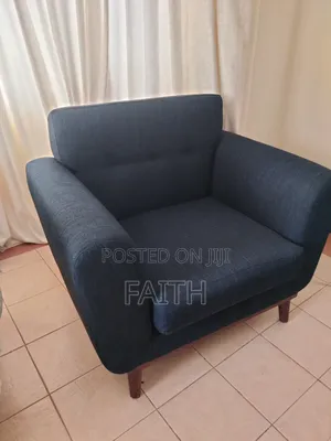 Navy Blue Spacious One Seater Couch