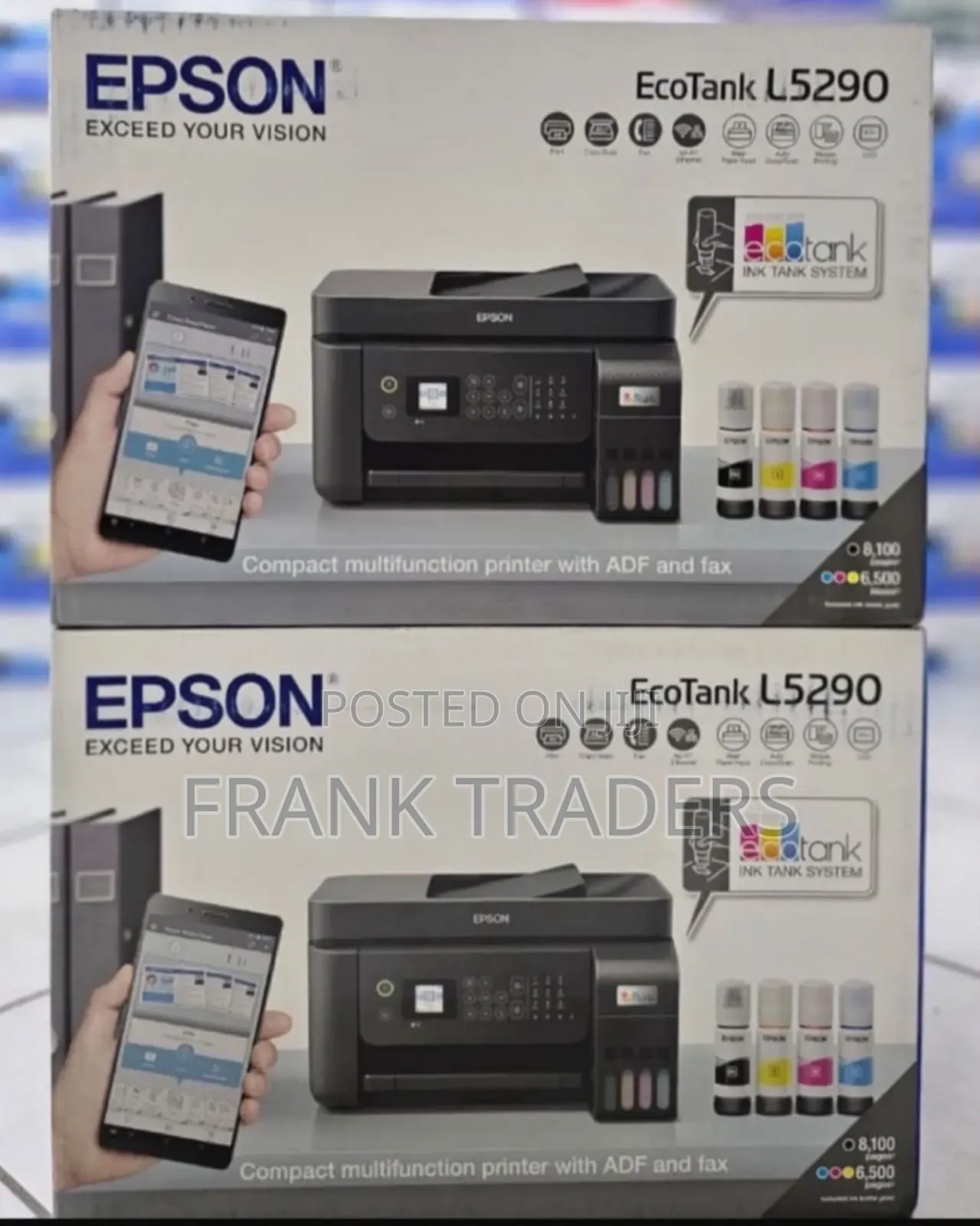 EPSON ECOTANK L5290,3 in 1,fax , Ethernet Printing and Wifi