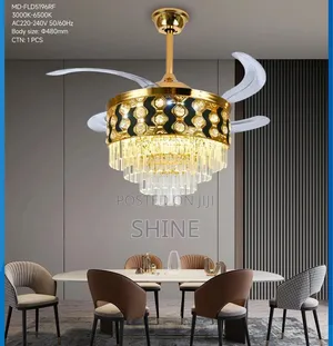 Luxury Retractable Led Ceiling Fan Chandelier