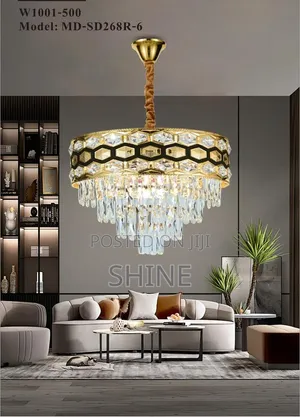 500mm Modern Drum Frame Crystal Chandelier