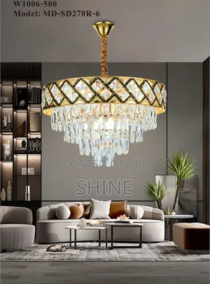 500mm Modern Drum Frame Crystal Chandelier