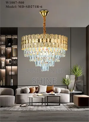 500mm Modern Drum Frame Crystal Chandelier