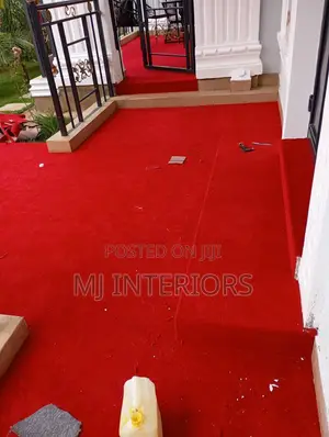 Red Wall to Wall Carpet Installation Modern Stylish Interior