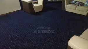 Elegant Blue Wall to Wall Carpet Soft Comfortable Floor Finish