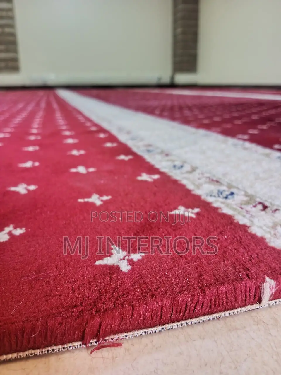 Red Wall to Wall Carpet Professional Installation Clean Finish