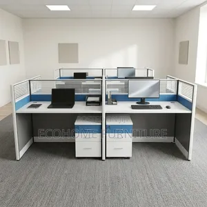 Office Workstation – 4 Seater Staff Partition Workstation