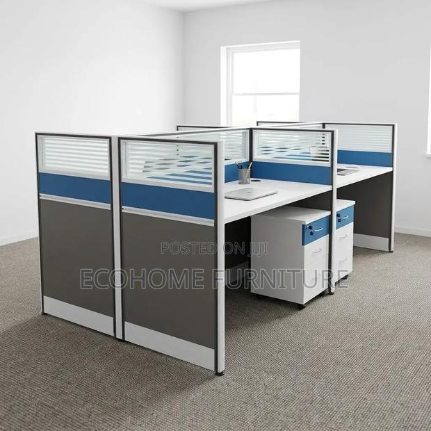 Office Workstation – 4 Seater Staff Partition Workstation - thumbnail 2