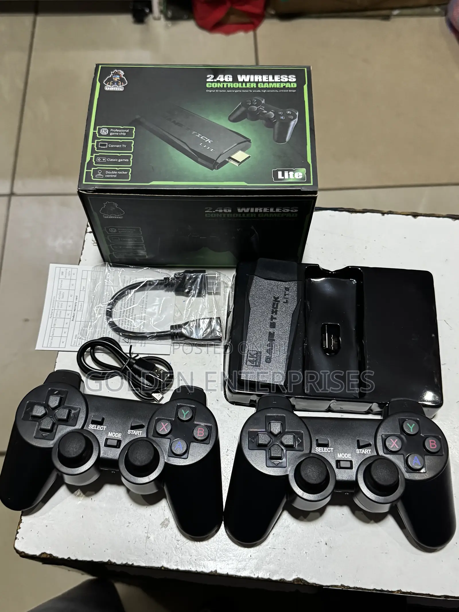 TV Wireless 2.4G Retro Game Console Stick With Dual Gamepads