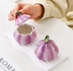 Purple Garlic Ceramic Multifunction Storage Jar