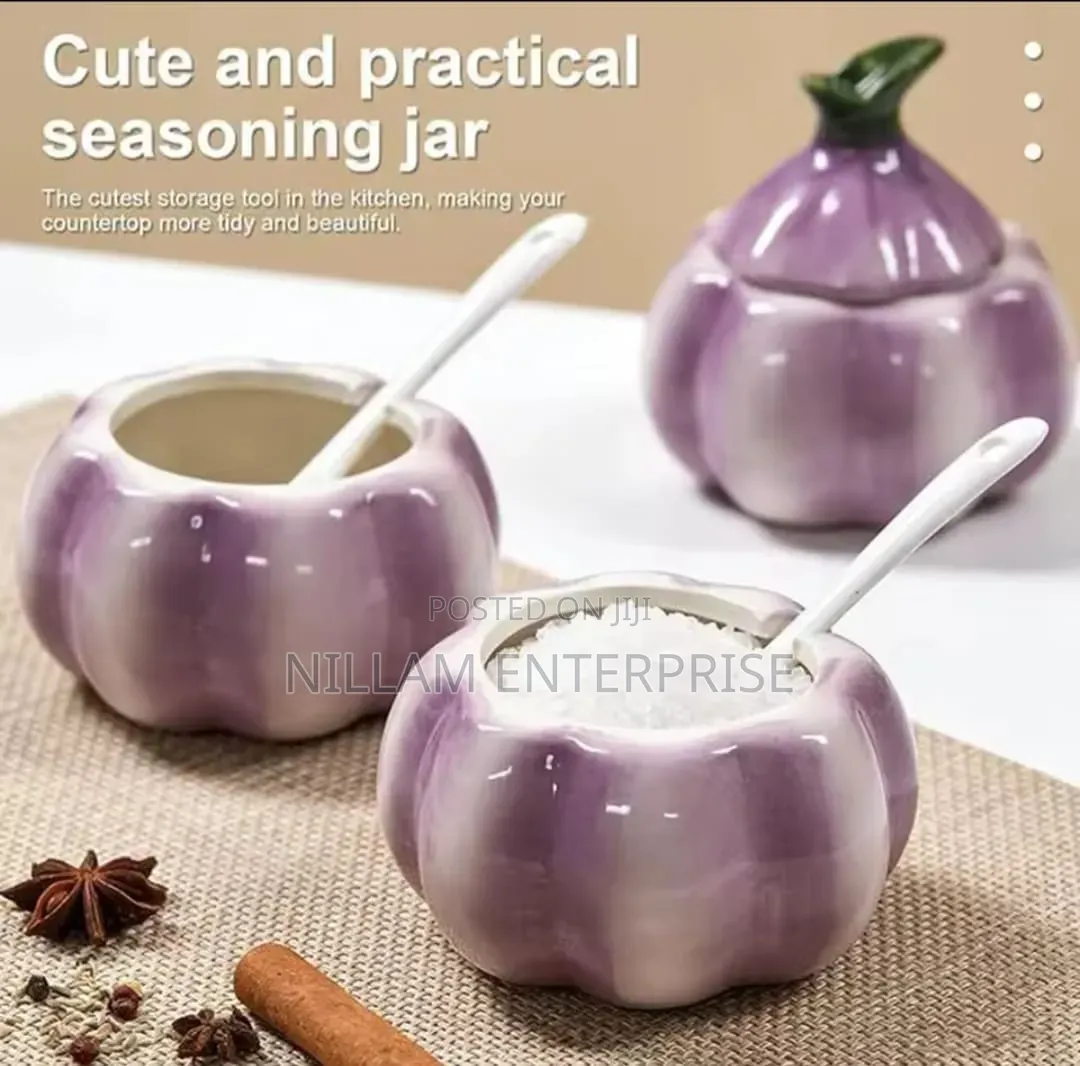 Purple Garlic Ceramic Multifunction Storage Jar