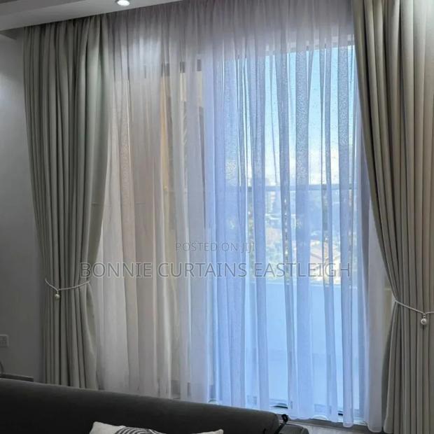 Grey Curtains and Blige With Hooks
