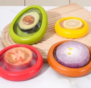 4pcs Transparent Silicone Film Sealed Food Box,