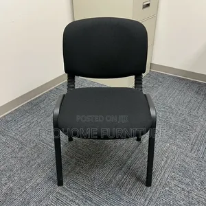 Visitor Chair – Black Fabric Reception Waiting Room Chair