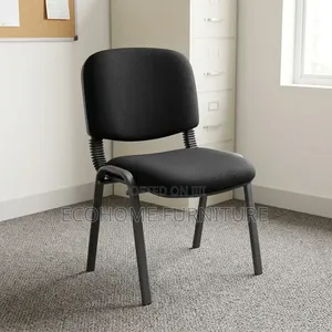 Visitor Chair – Black Fabric Reception Waiting Room Chair