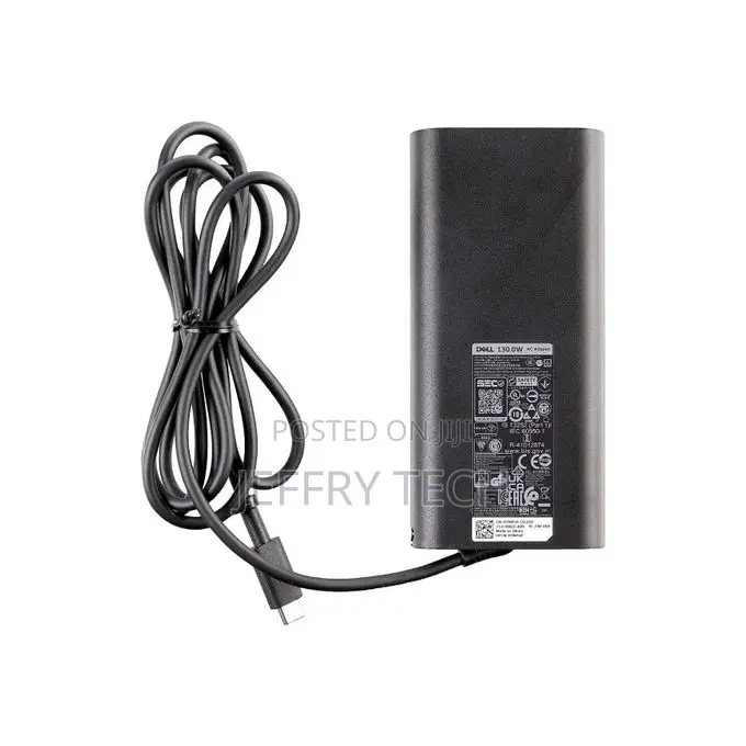Dell Charger 130w Type-C Oval 5v 3a / 9v 3a / 15v 3a / 20v 6.5a - Blac