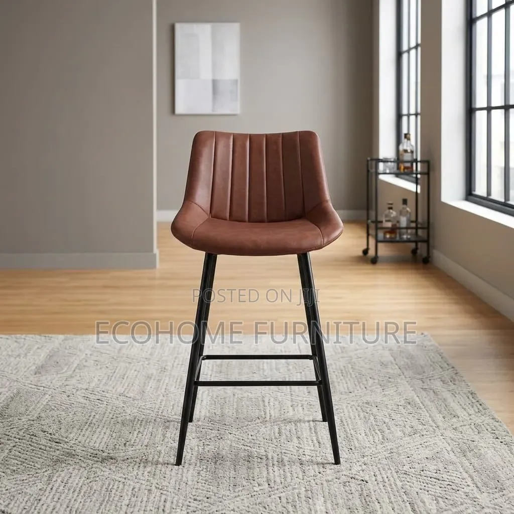 Bar Stool – Brown High Back Kitchen Counter Chair