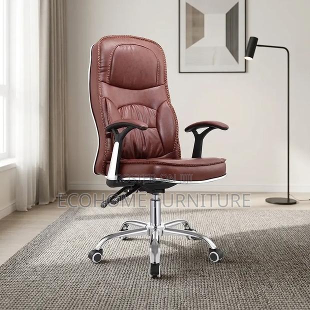 Office Chair – Brown Leather Executive High Back Chair - thumbnail 2