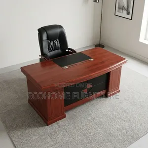 Office Desk – Executive Wooden Managerial Desk With Drawers