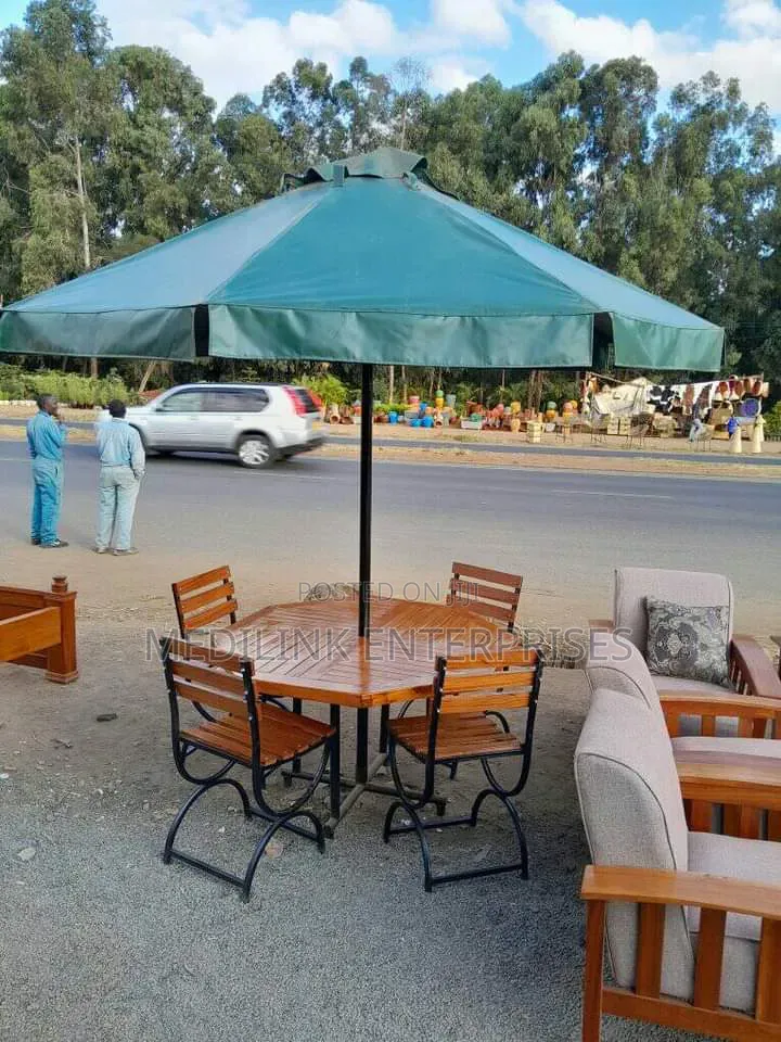 Wooden Metallic 4-Seater Outdoor Set( Inclusive)