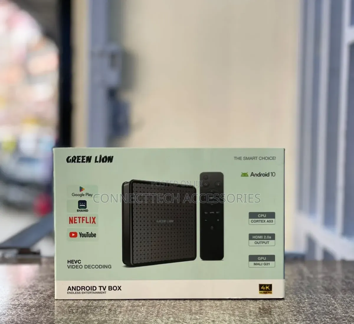 Green Lion Android TV Box With Remote Control