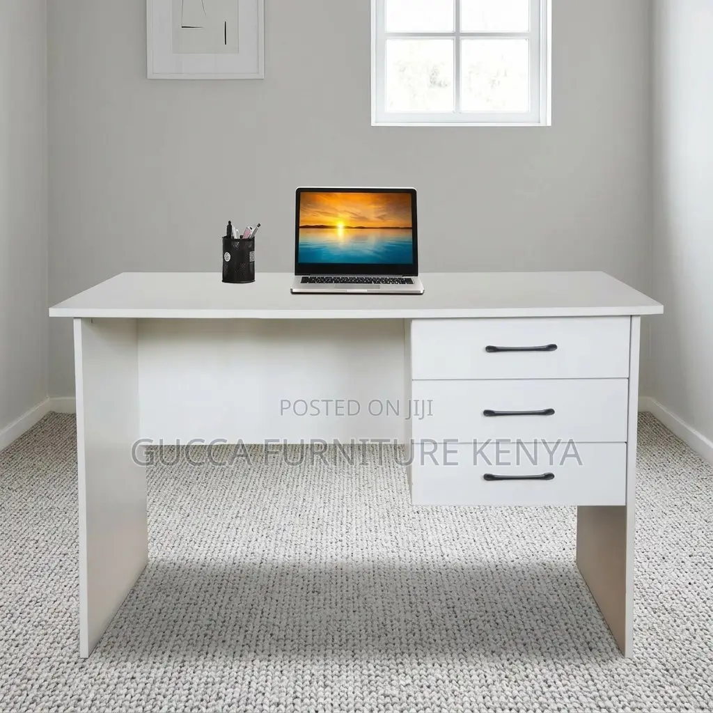 White 1-Meter Study Desk