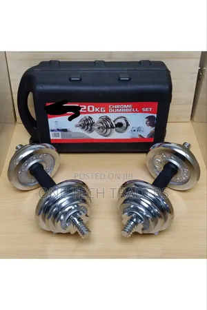 Chrome Dumbells Set 20kgs  With Case