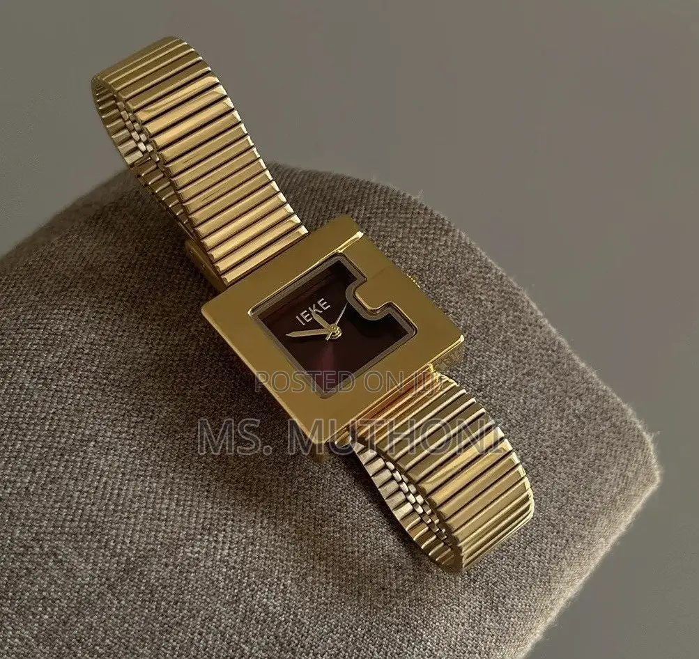  Ladies Vintage-Inspired Gold Square Watch. 